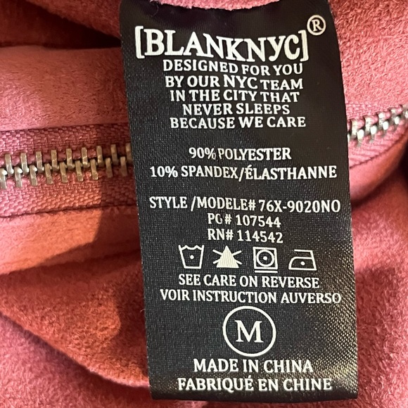 Blank NYC Medium Faux Suede Zipper Front Funnel Neck Jacket - Picture 12 of 13